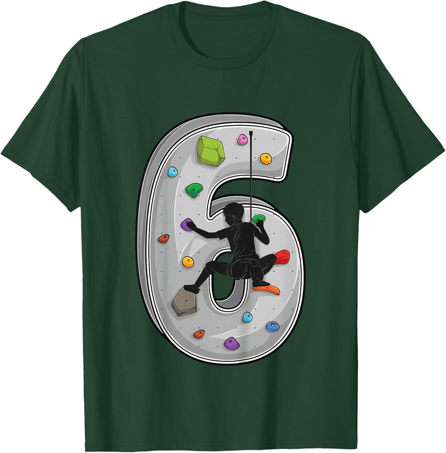 6 year old rock climbing 6th birthday Adventures Climber T-Shirt - T-Shirt | Forest