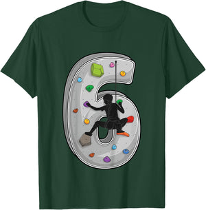 6 year old rock climbing 6th birthday Adventures Climber T-Shirt - T-Shirt | Forest
