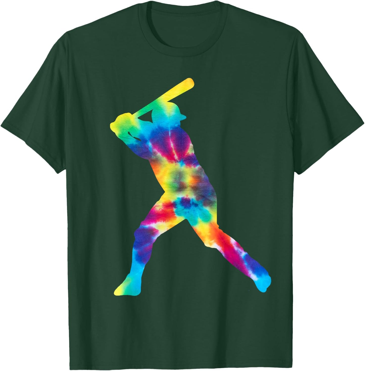 Baseball Fan Tie Dye Batter T-Shirt - T-Shirt | Forest