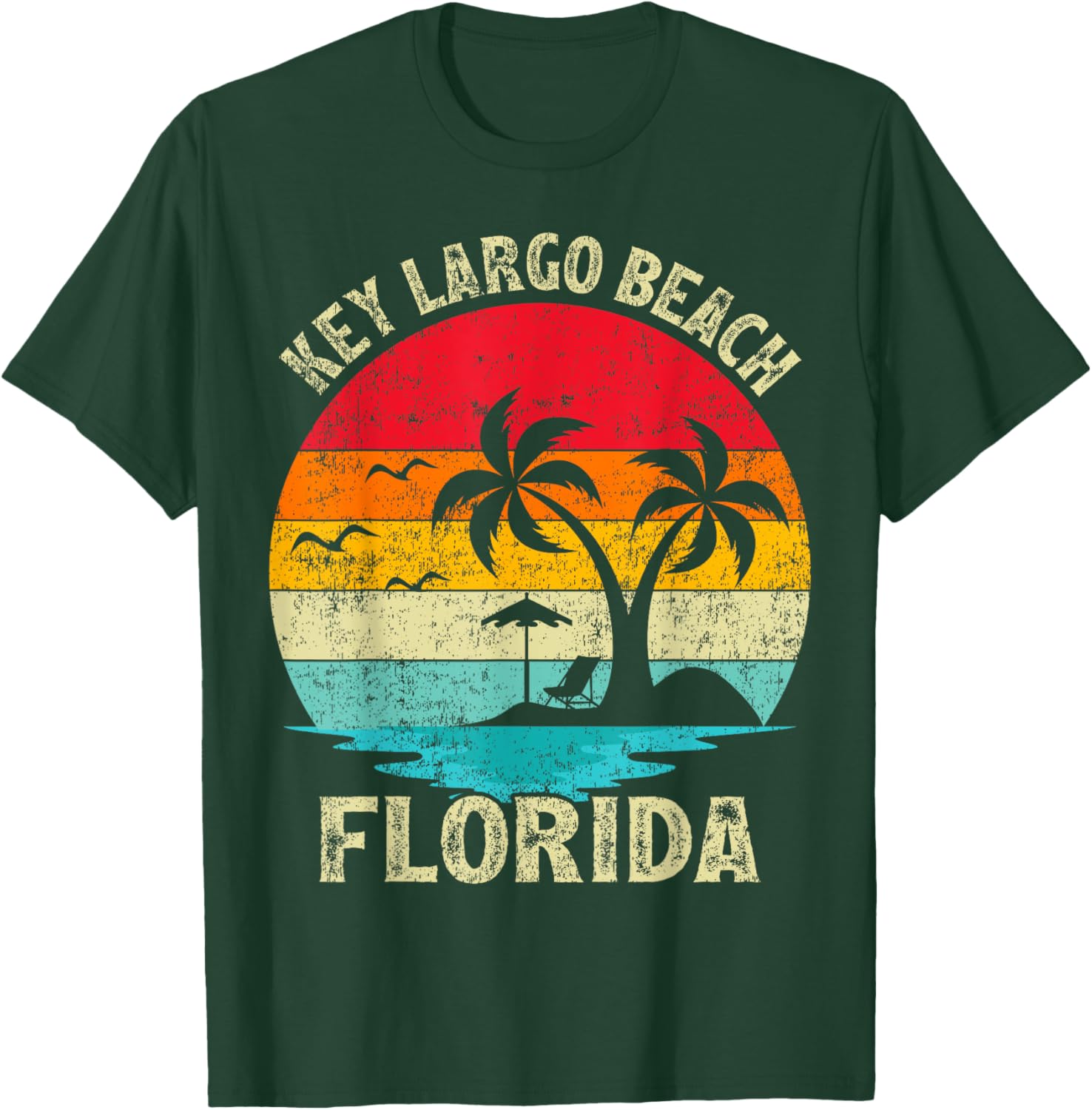 Family Vacation Vintage Retro Florida Key Largo Beach T-Shirt - T-Shirt | Forest
