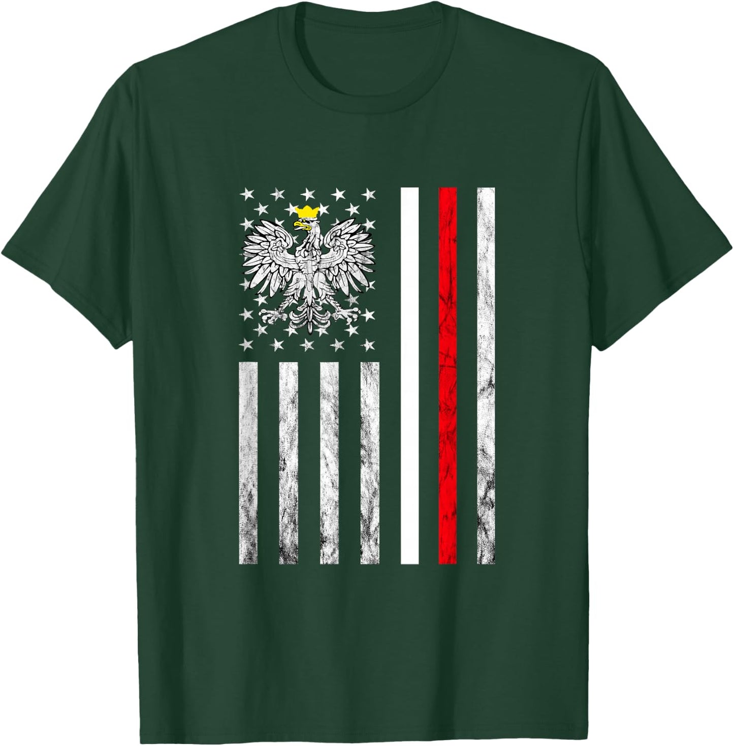 Polish Eagle Poland American USA Poland Flag Polish Roots T-Shirt - T-Shirt | Forest