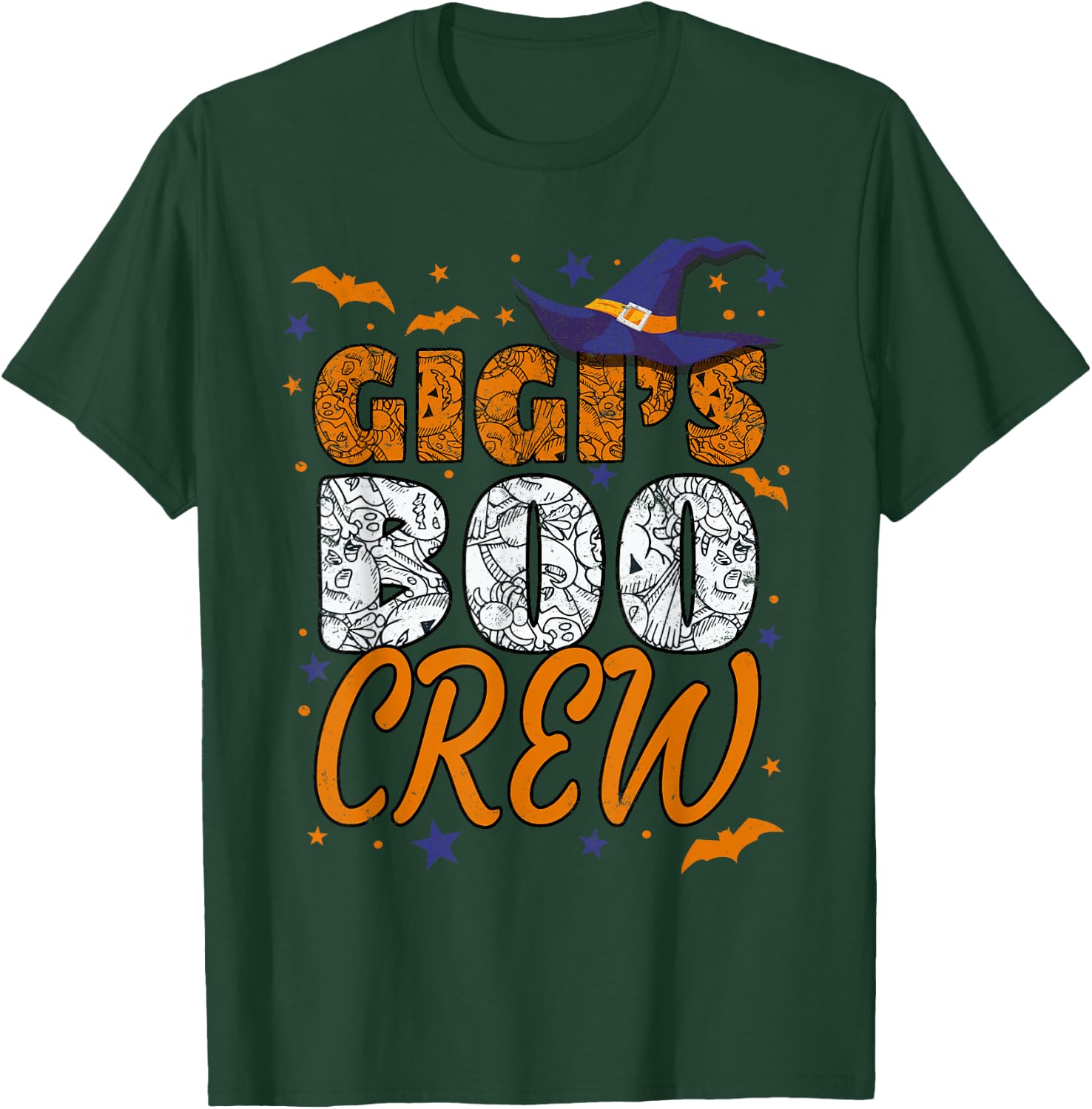 Grandma Gigi's Boo Crew Cute Grandkids Matching Halloween T-Shirt - T-Shirt | Forest
