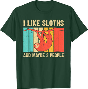 Funny Sloth Design For Sloth Lover Men Women Kids Introvert T-Shirt - T-Shirt | Forest