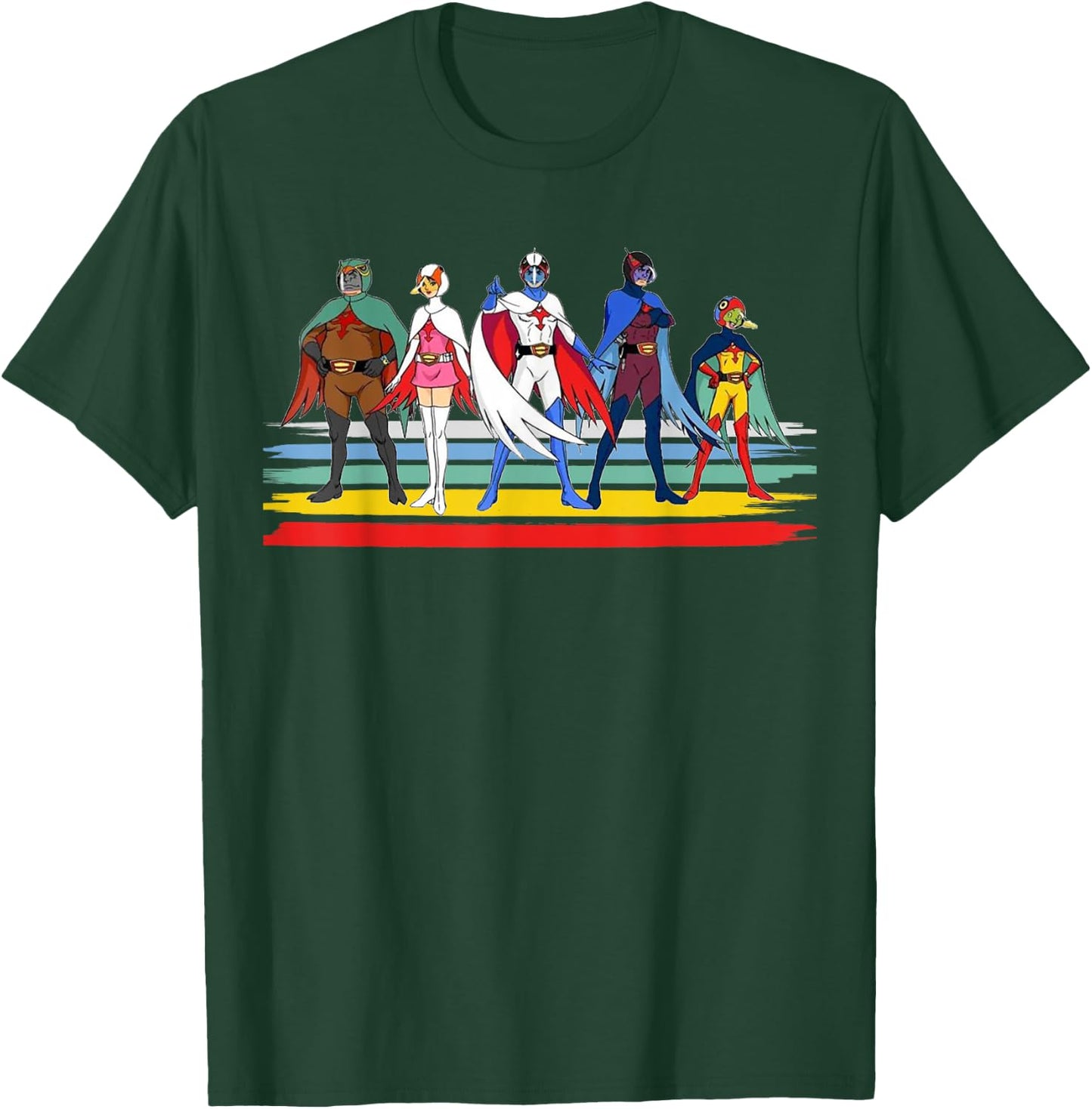 Battle of The Planets Vintage Style Brush Stripe T-Shirt - T-Shirt | Forest