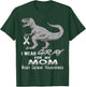 I Wear Gray For My Mom Brain Cancer Awareness Dinosaur T-Shirt - T-Shirt | Forest