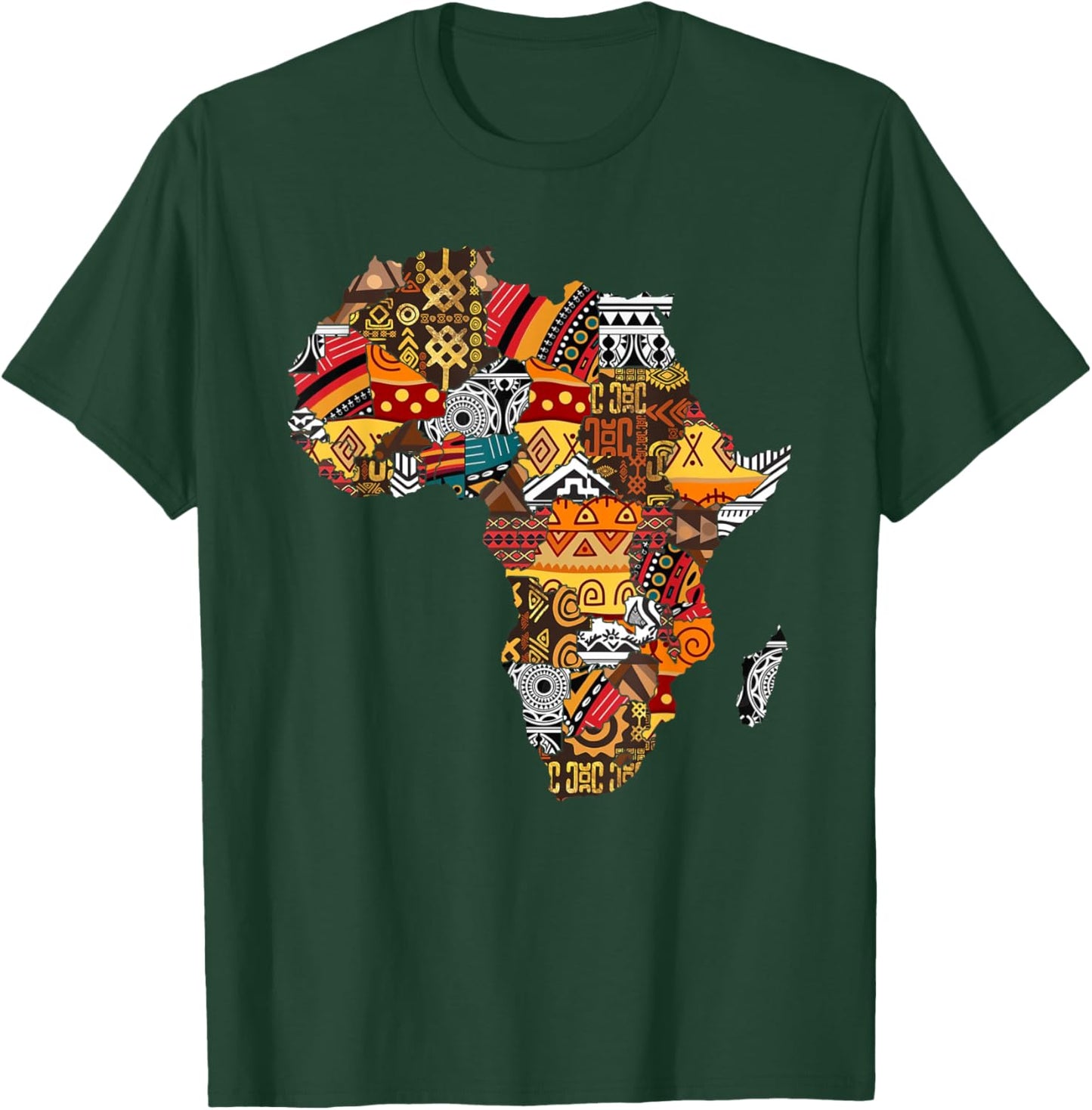 African Native Pride Funny Africa Map Heritage Pattern Gift Small T-Shirt - T-Shirt | Forest