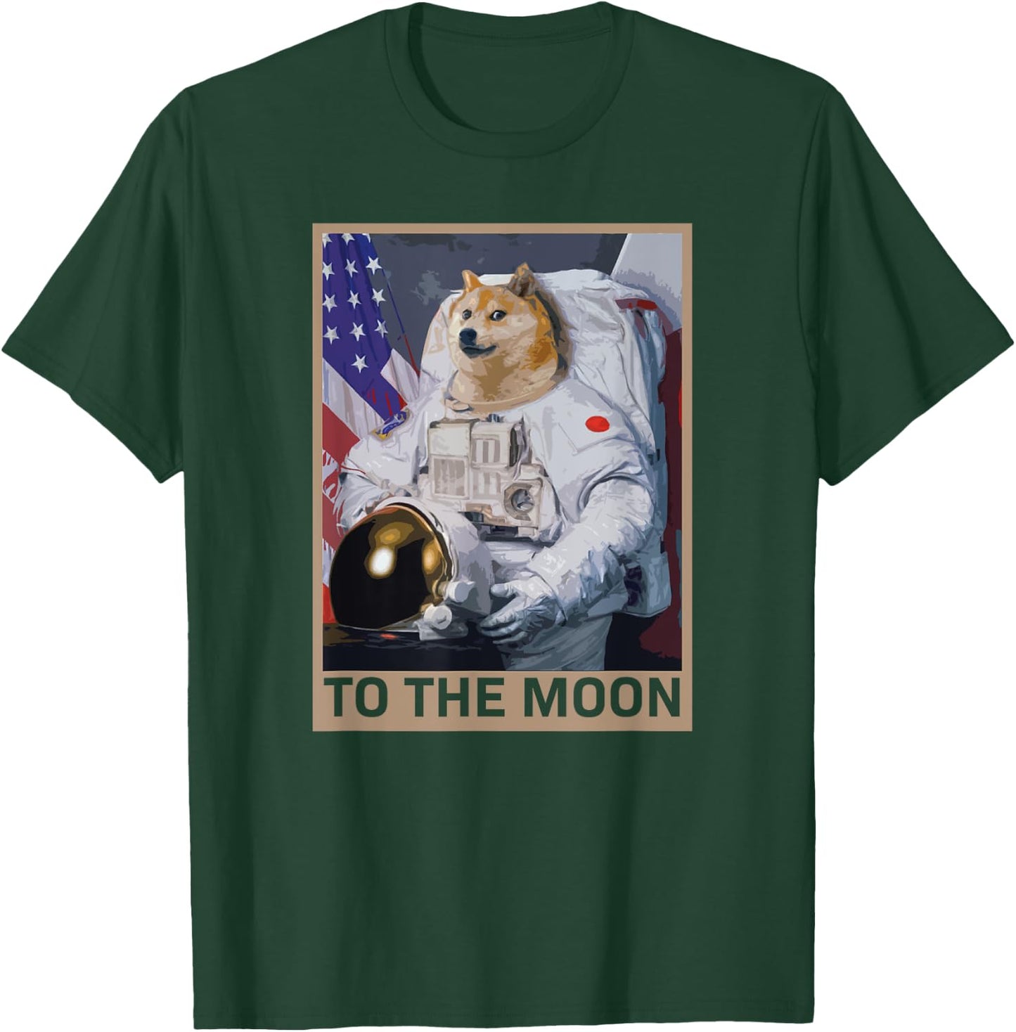 Dogecoin Astronaut To the Moon Blockchain HODL Crypto T-Shirt - T-Shirt | Forest