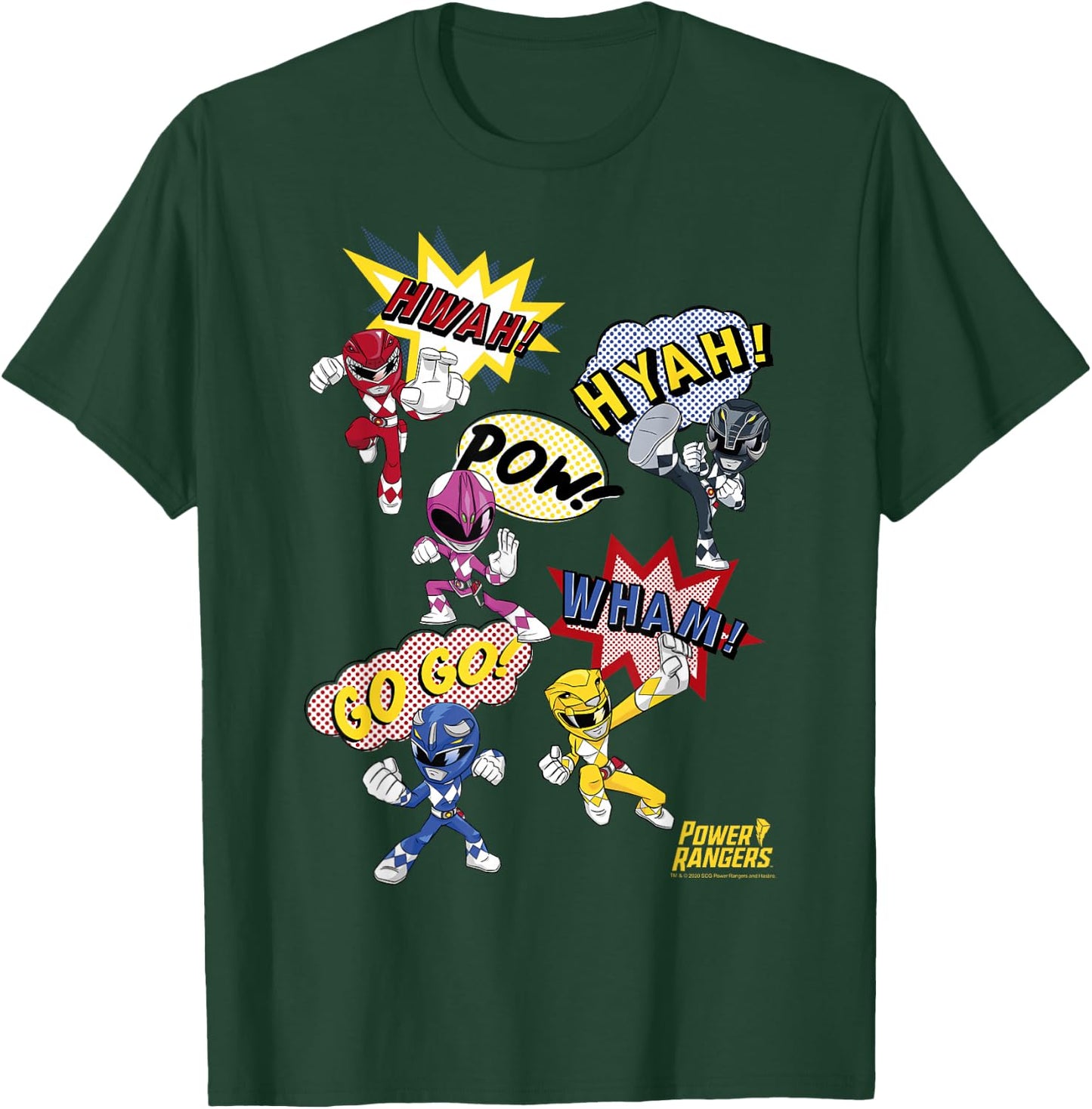 Power Rangers Mini Comic Style Action Shot Icons T-Shirt - T-Shirt | Forest