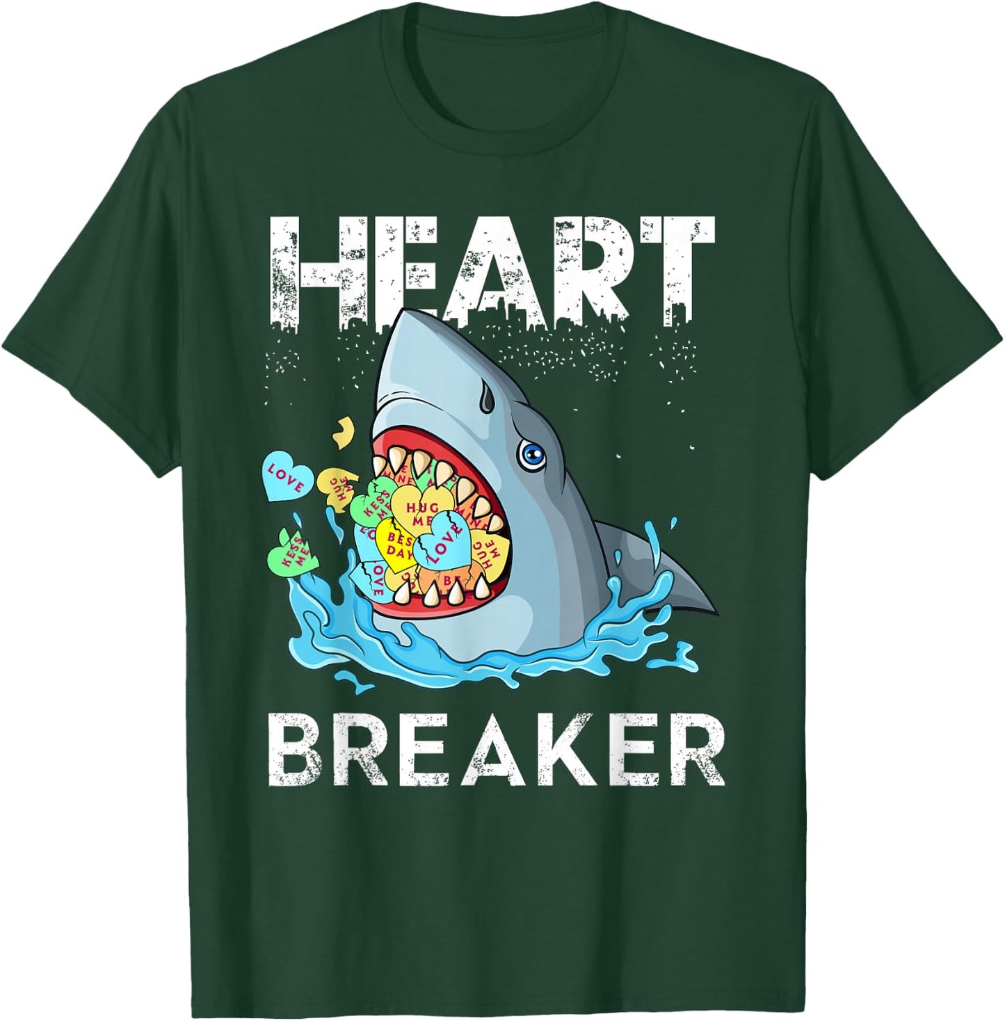 Heart Breaker Shark Shirt Valentine Shark Shirt Valentines T-Shirt - T-Shirt | Forest