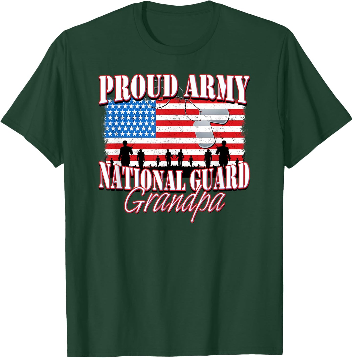 Proud Army National Guard Grandpa Shirt Grandparents Day T-Shirt - T-Shirt | Forest