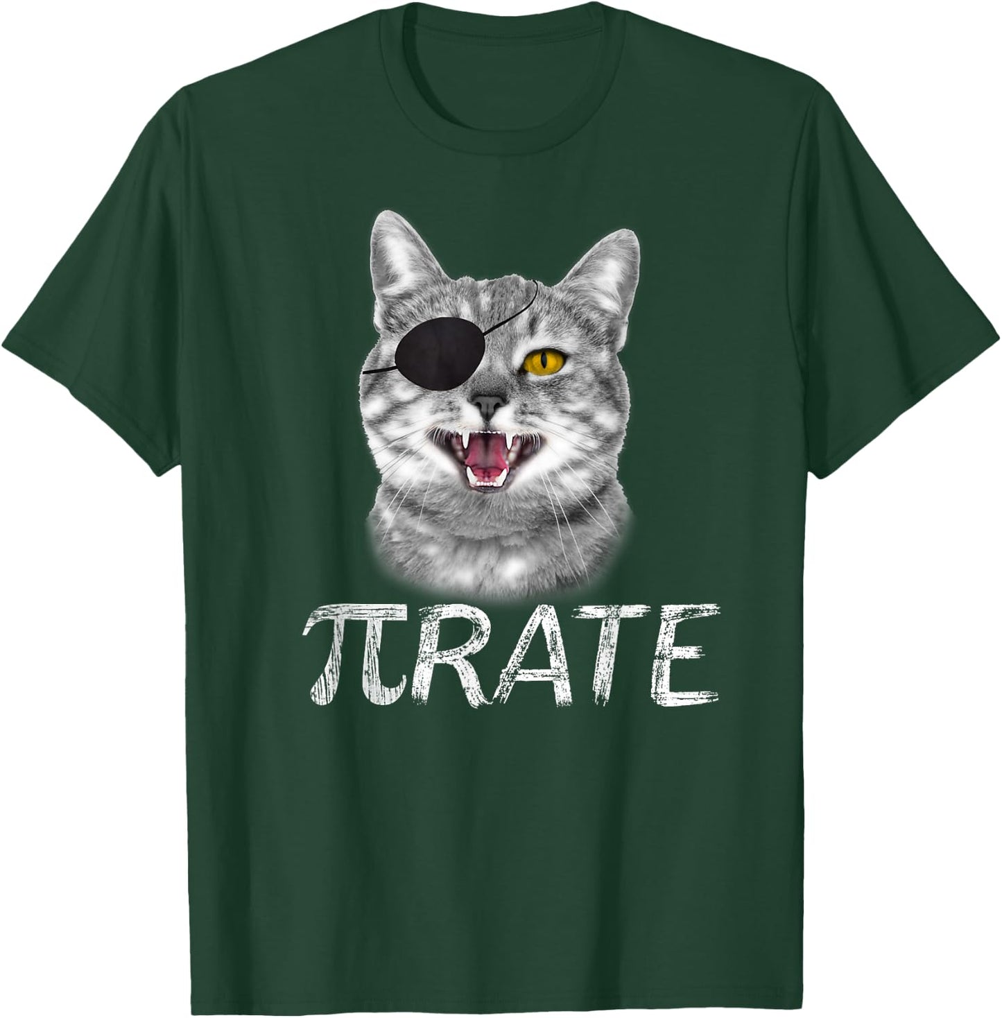 Funny Pi Day Math Science Cat Pirate T-Shirt - T-Shirt | Forest