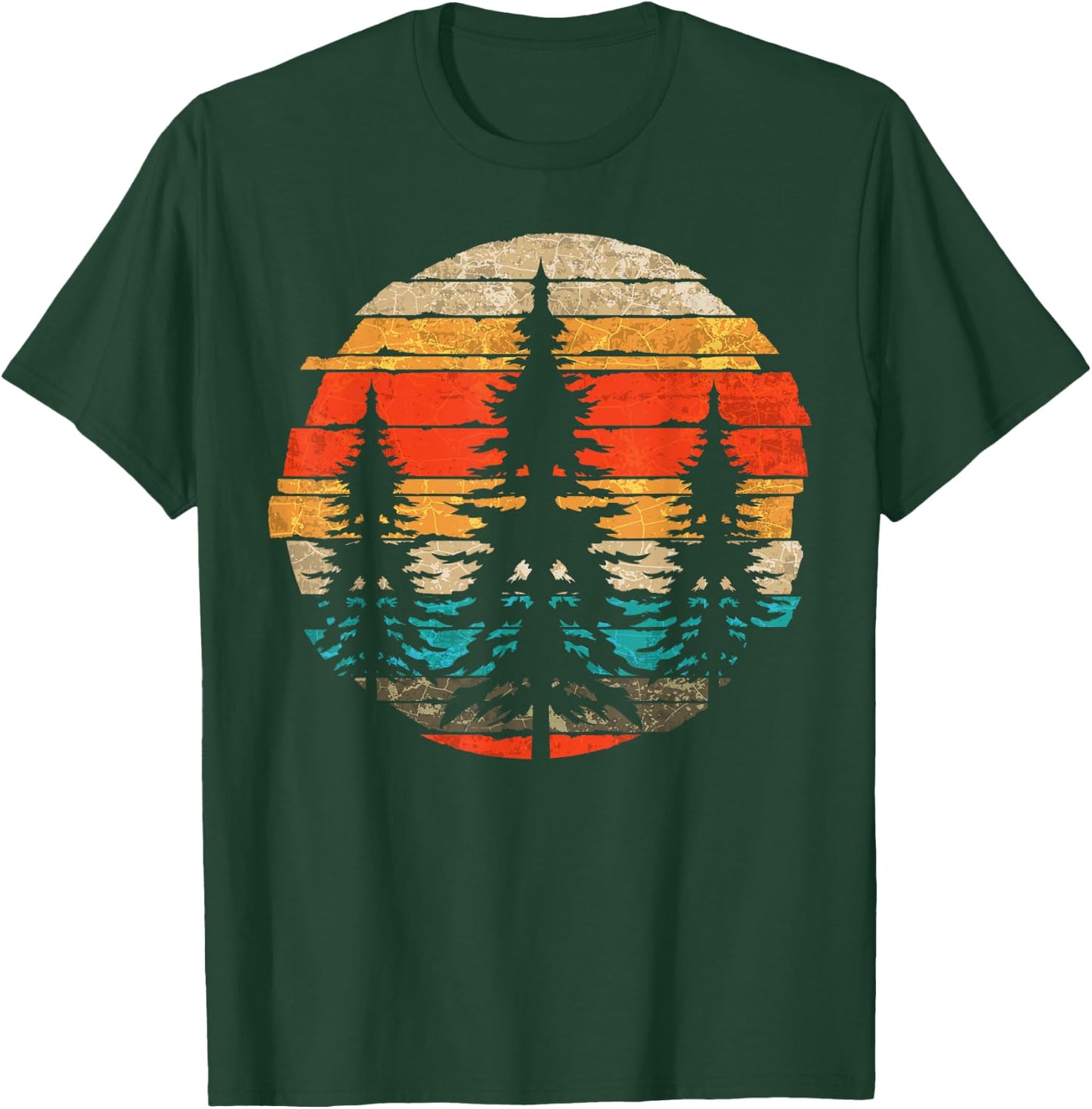 Retro Outdoor Trees Wildlife Nature Forest T-Shirt - T-Shirt | Forest