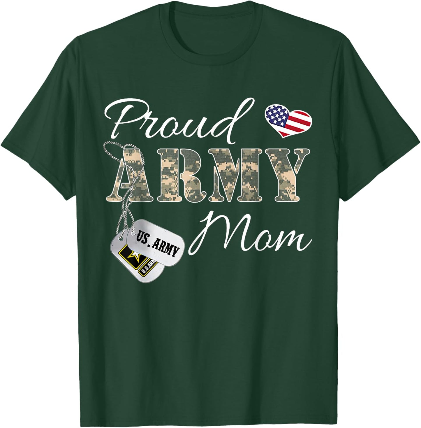 Proud Army Mom Army Graduation Gift Military Mom T-Shirt - T-Shirt | Forest