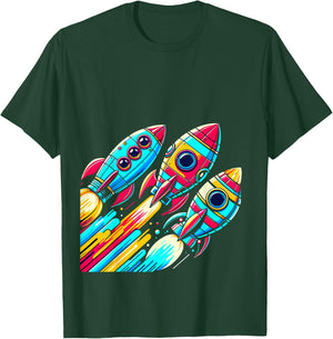 Rocket Ships Astronaut Space T-Shirt - T-Shirt | Forest