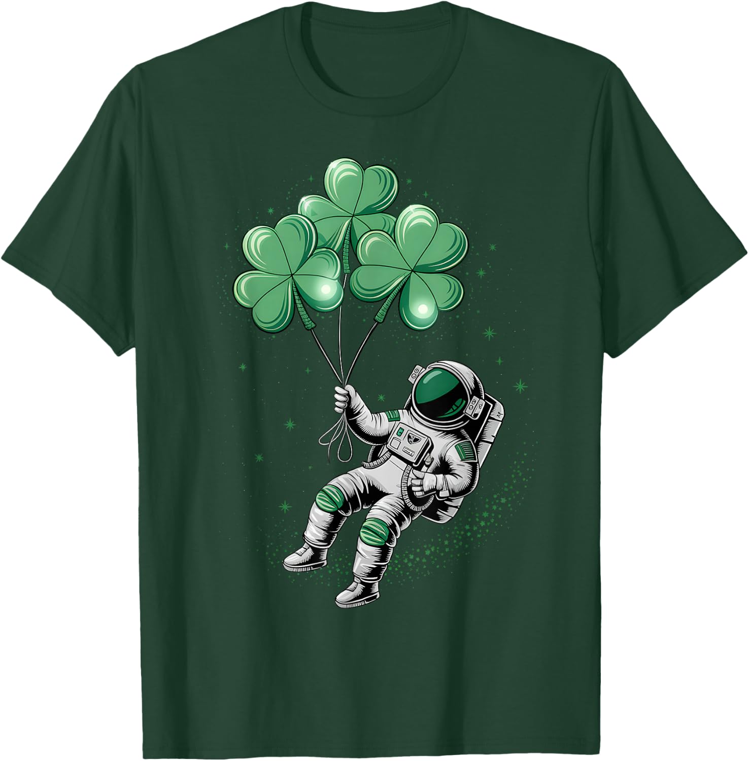 St Patricks Day Boys Toddler Kids Astronaut Shamrock Lucky T-Shirt - T-Shirt | Forest