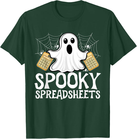 Spooky Accountant Halloween Trick Or Treat Spreadsheet T-Shirt - T-Shirt | Forest