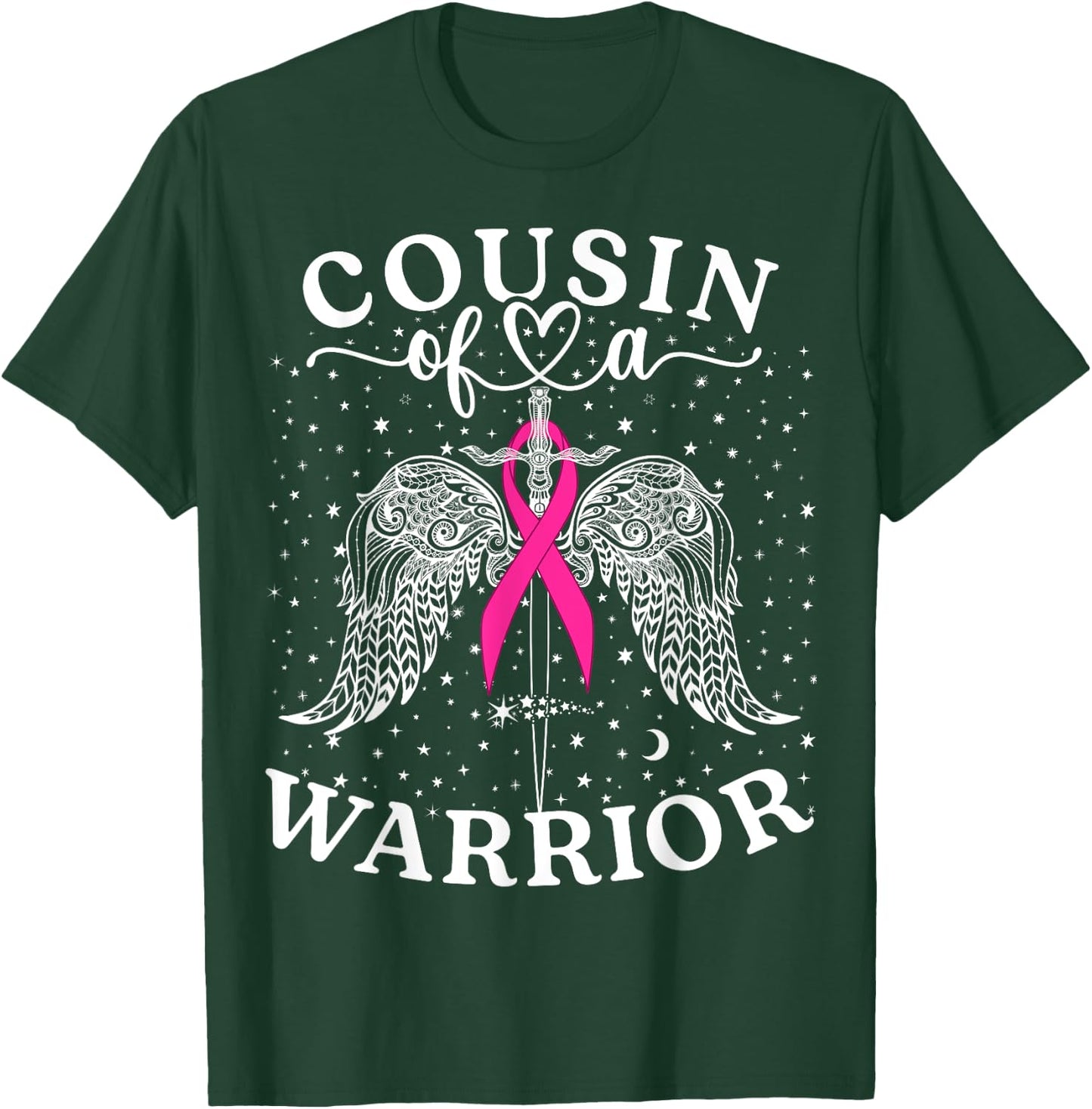 Cousin Of A Warrior Breast Cancer Awareness Support Squad T-Shirt - T-Shirt | Forest