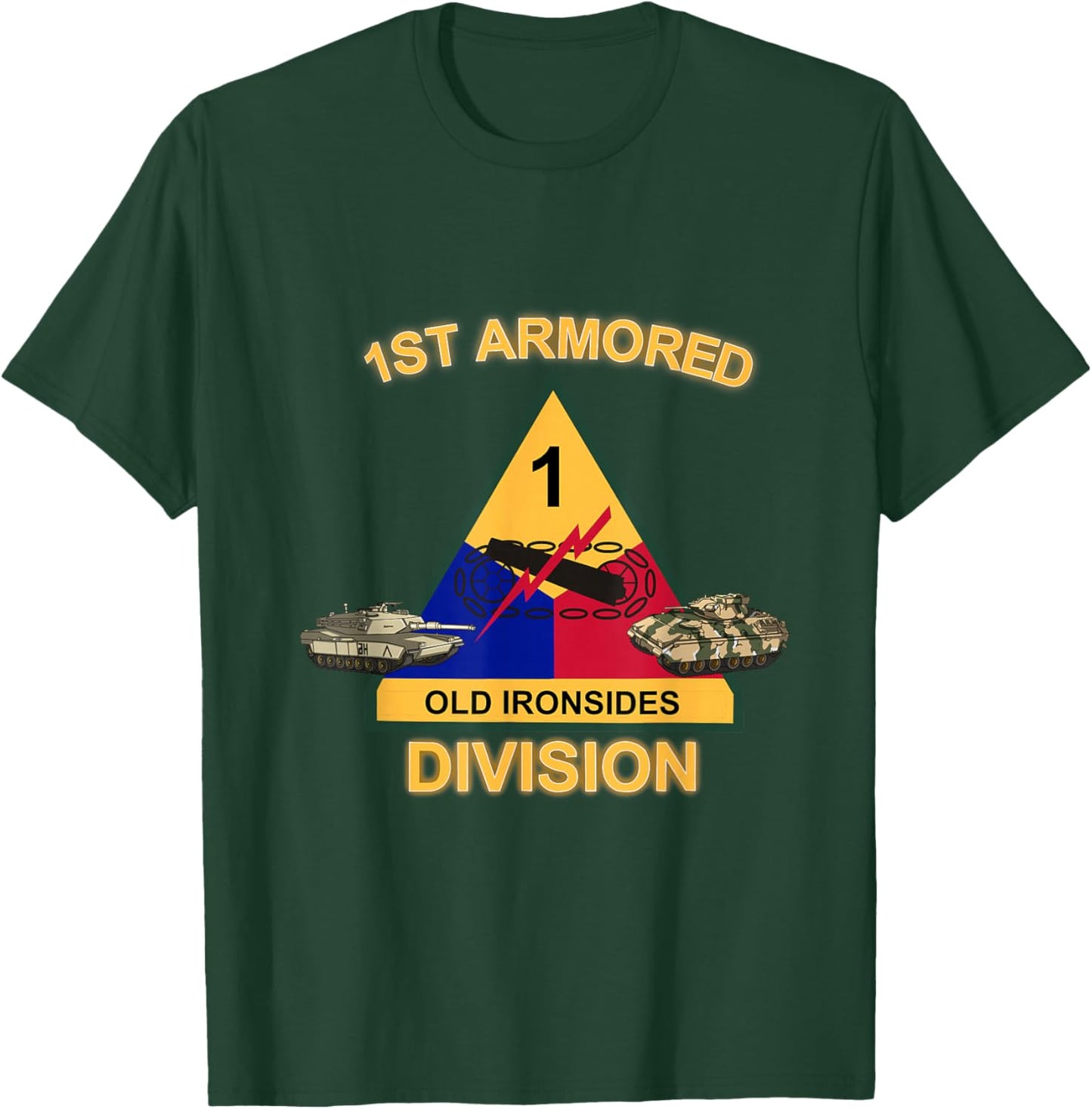 1st Armored Div - Old Ironsides design T-Shirt - T-Shirt | Forest