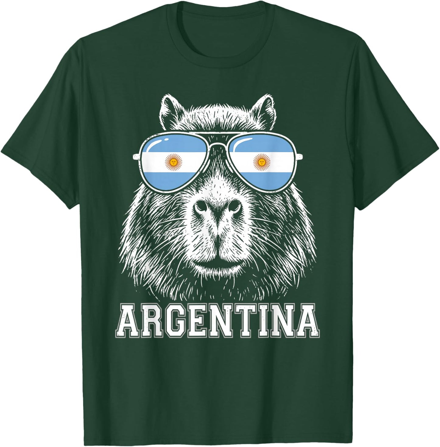 Argentinian Capybara Argentina Flag Sunglasses Argentine T-Shirt - T-Shirt | Forest