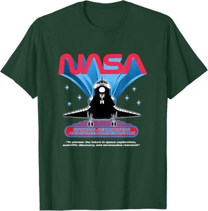 NASA Pioneer Vintage Space Shuttle with Logo Space Science T-Shirt - T-Shirt | Forest