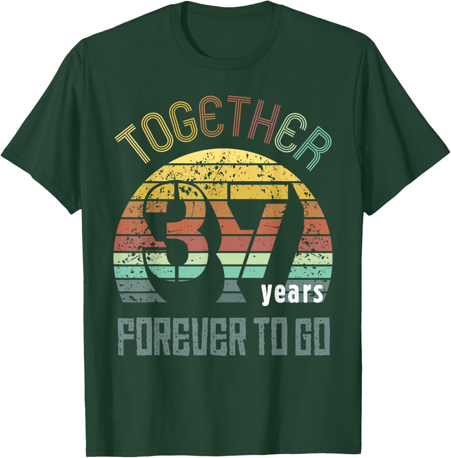 37th Years Wedding Anniversary Gifts For Couples Matching 37 T-Shirt - T-Shirt | Forest
