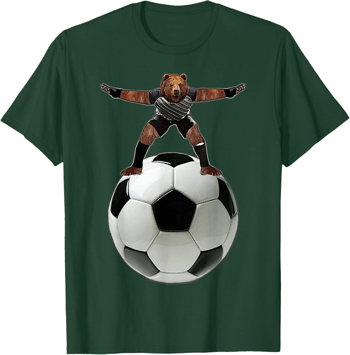 Bear Goalie On Soccer Ball - by Behrbones T-Shirt - T-Shirt | Forest