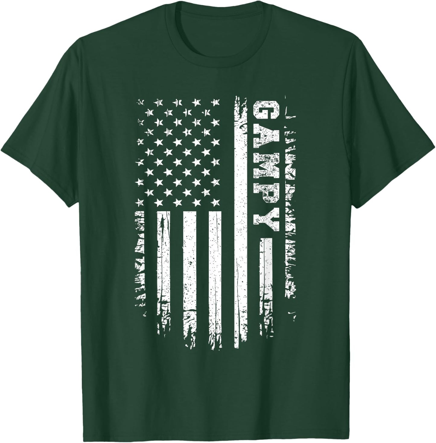 Vintage Gampy American Flag 4th of July USA Retro T-Shirt - T-Shirt | Forest