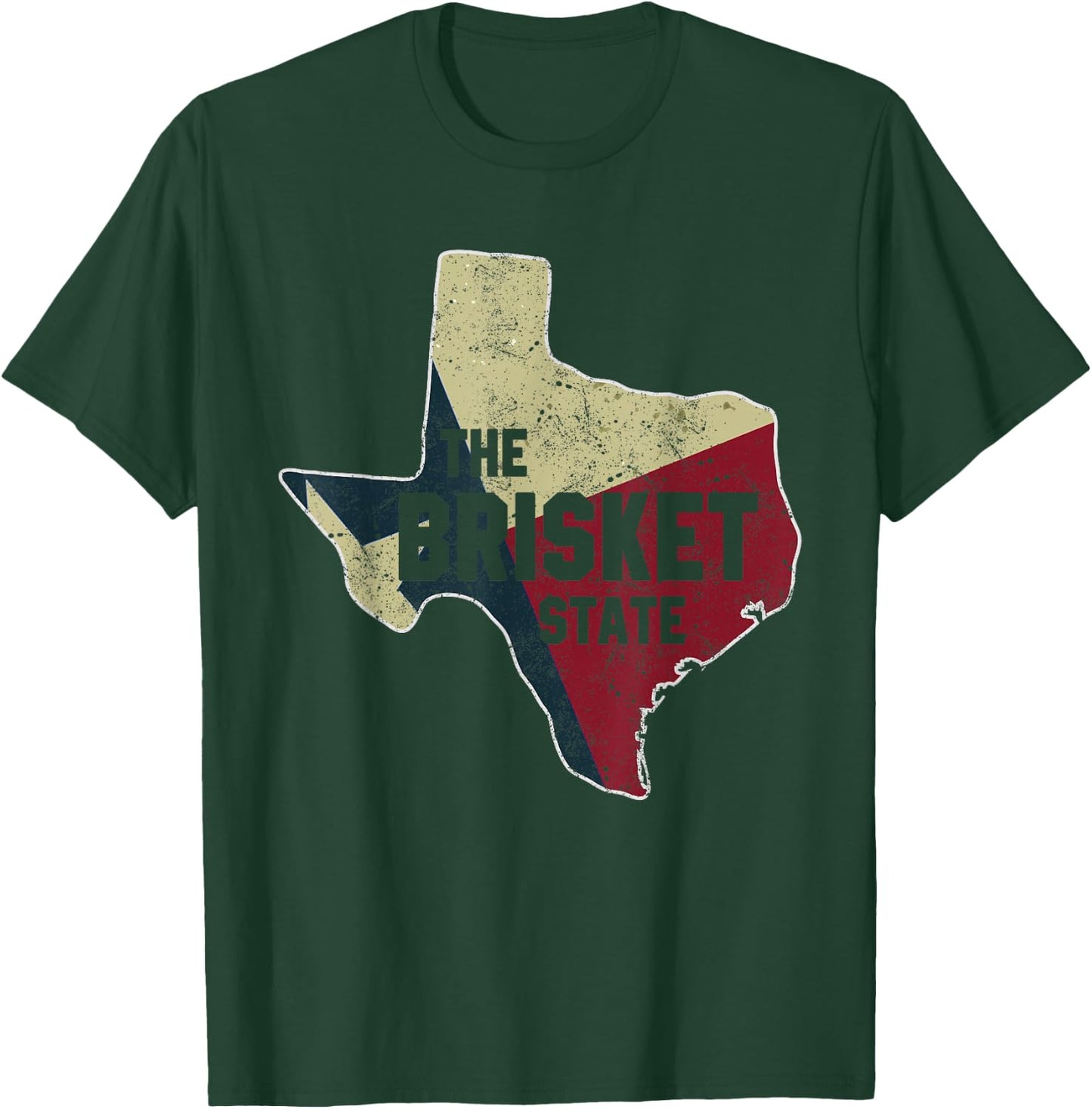 The Brisket State Texas Flag Funny Grilling Dad Joke T-Shirt - T-Shirt | Forest