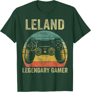 Personalized Legendary Gamer Shirt Leland Name Video Gamer T-Shirt - T-Shirt | Forest