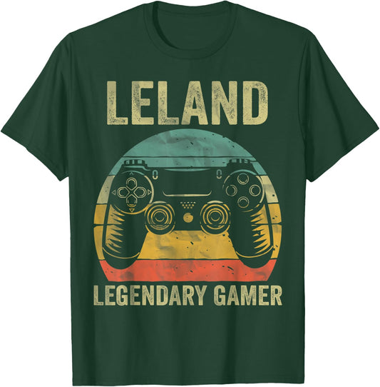Personalized Legendary Gamer Shirt Leland Name Video Gamer T-Shirt - T-Shirt | Forest