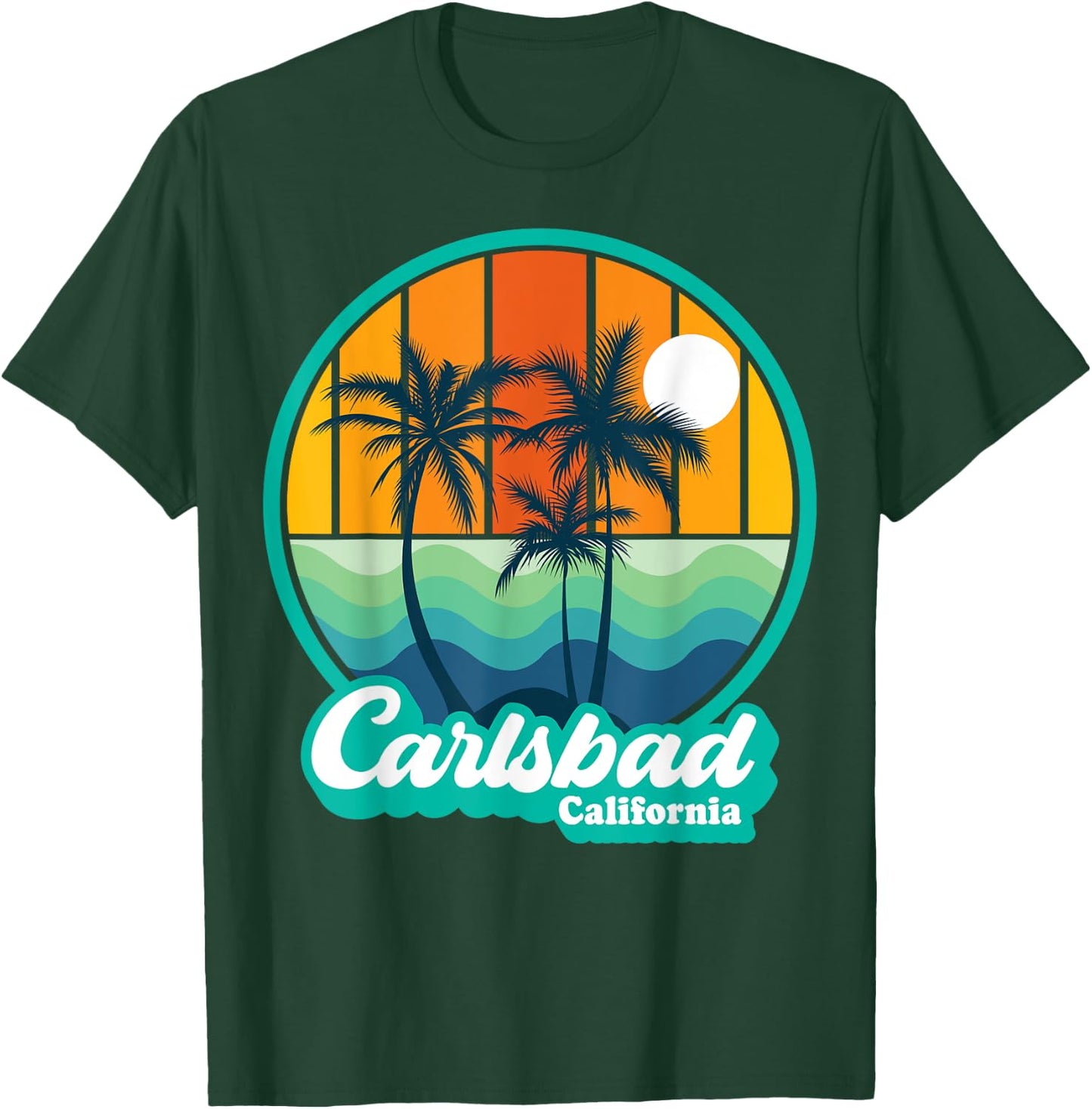 Vintage Carlsbad California Summer Vacation Beach Souvenirs T-Shirt - T-Shirt | Forest