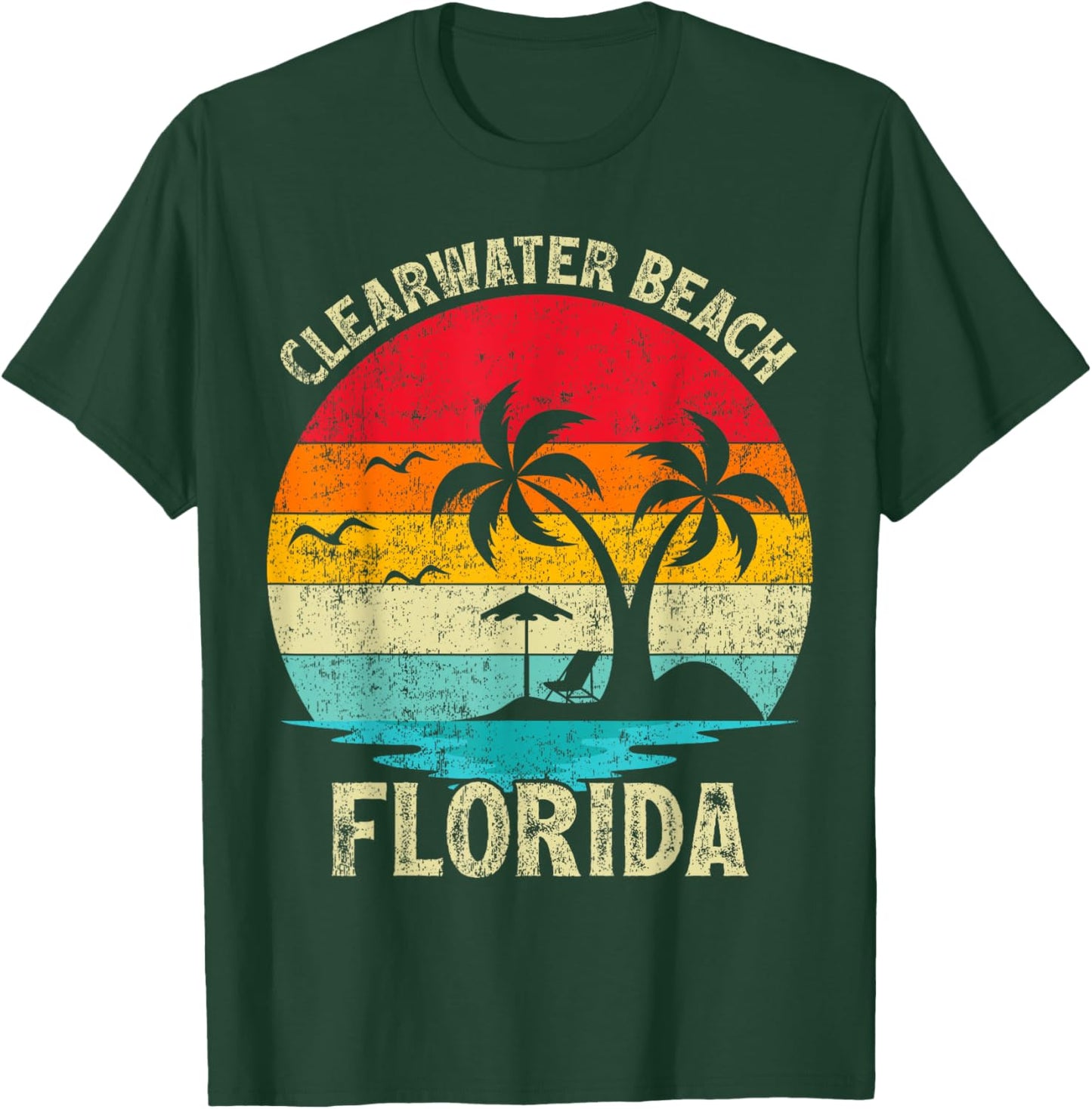 Family Vacation Vintage Retro Florida Clearwater Beach T-Shirt - T-Shirt | Forest