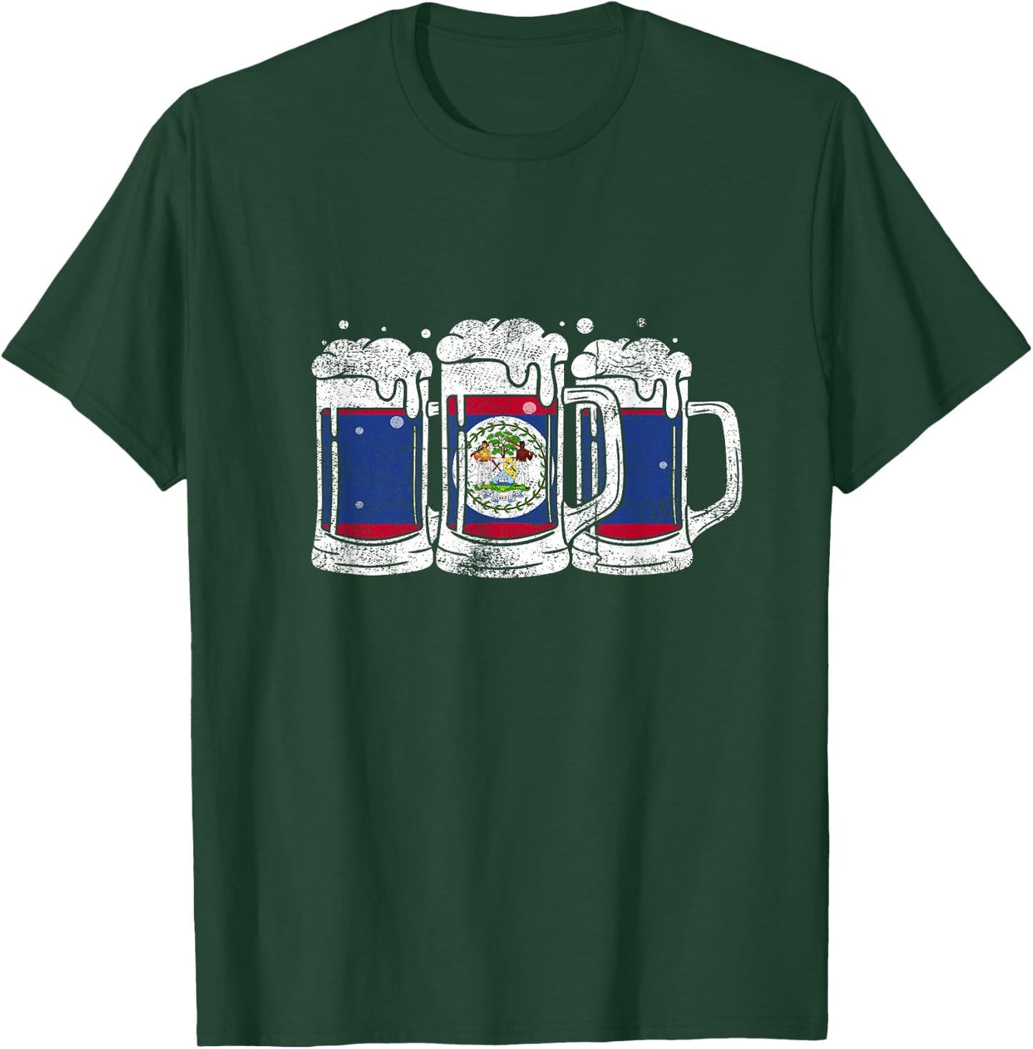 Belize flag and the joy of having some beer T-Shirt - T-Shirt | Forest