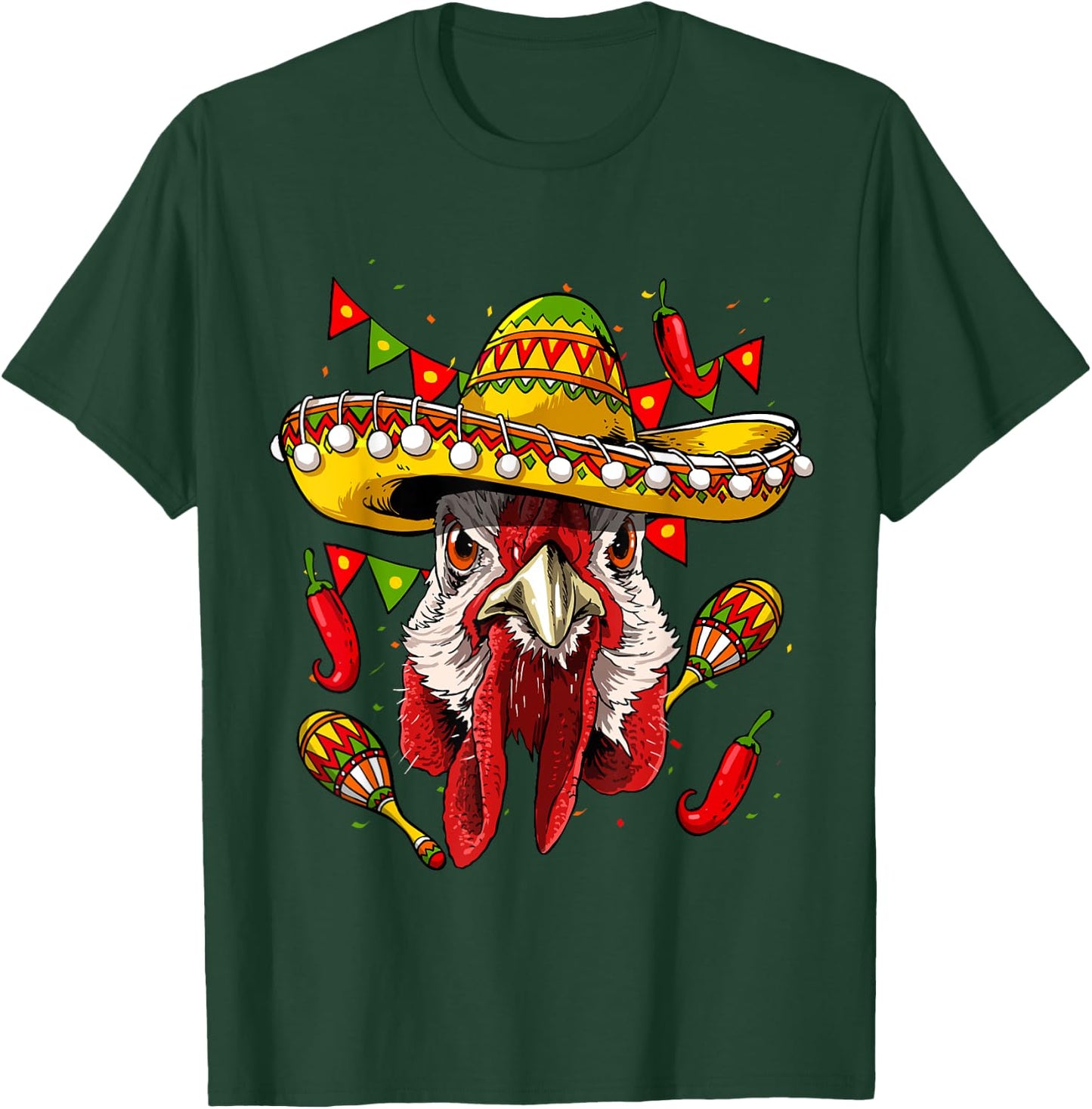 Chicken Cinco De Mayo Shirt Poncho Mexican Chicken Lover T-Shirt - T-Shirt | Forest