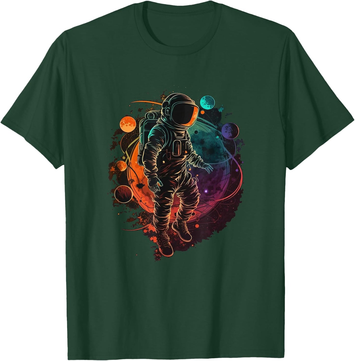 Astronaut Spaceman Universe Planets Galaxy T-Shirt - T-Shirt | Forest