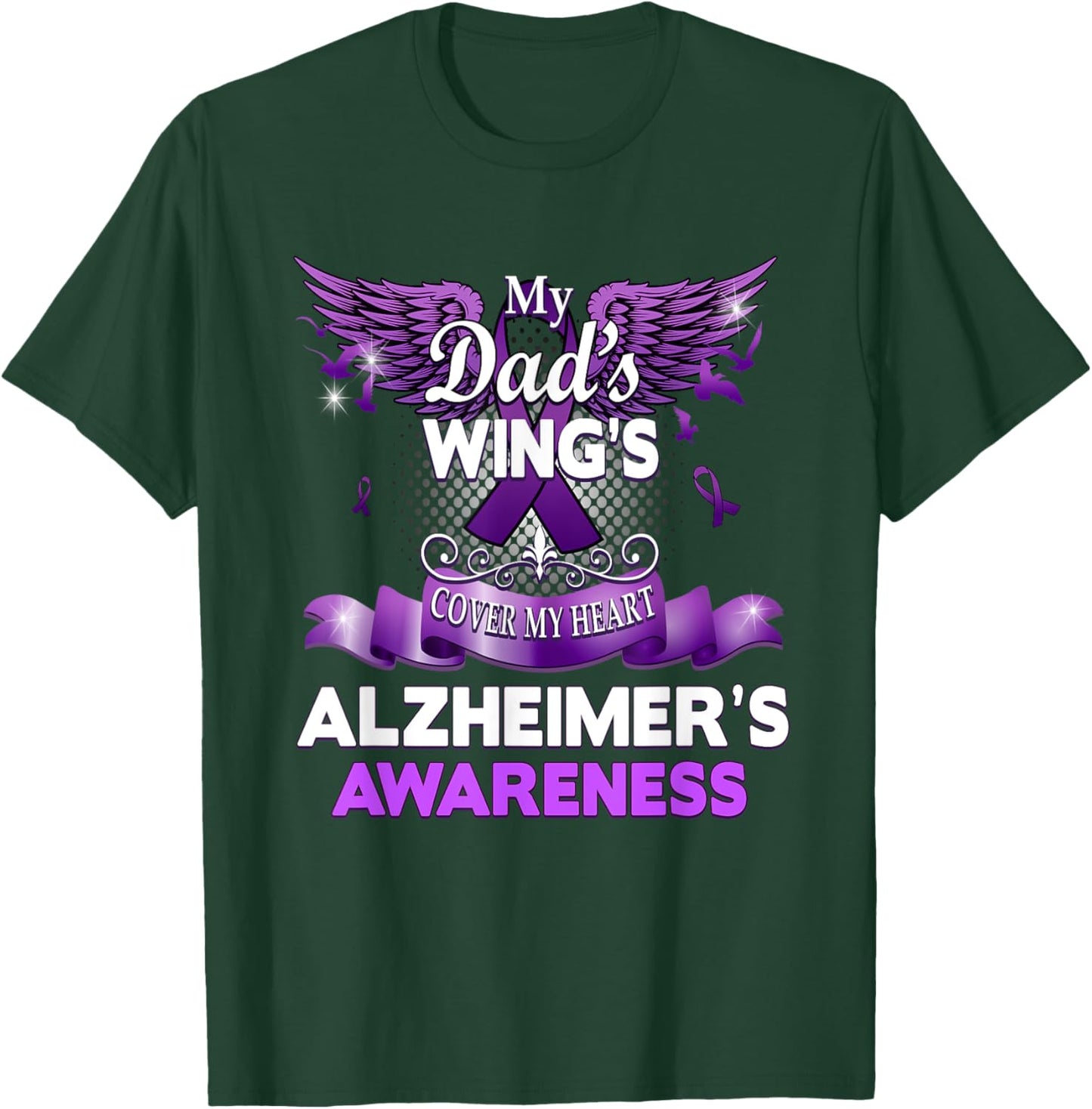 Alzheimer's Awareness Gift Products Dad's Wings Memorial T-Shirt - T-Shirt | Forest