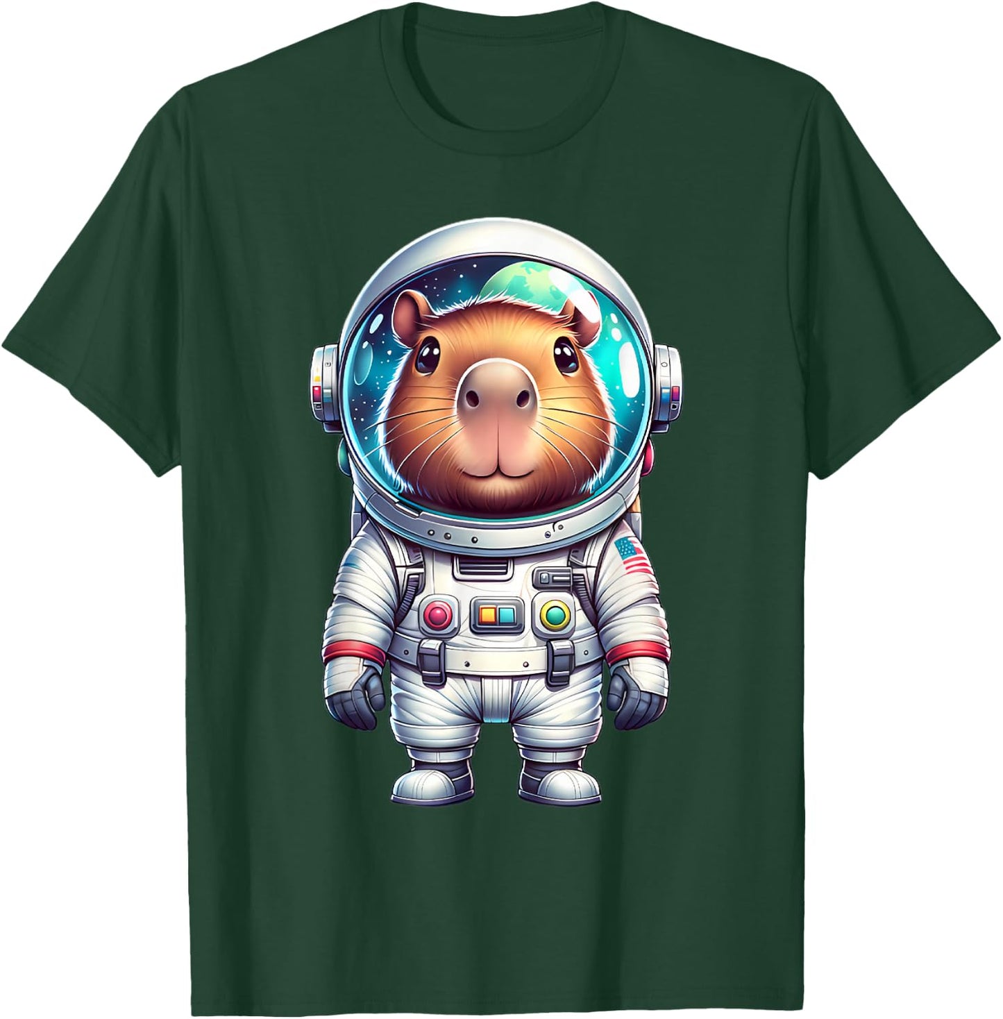 Cute Capybara Astronaut Helmet Space Men Women Kids T-Shirt - T-Shirt | Forest