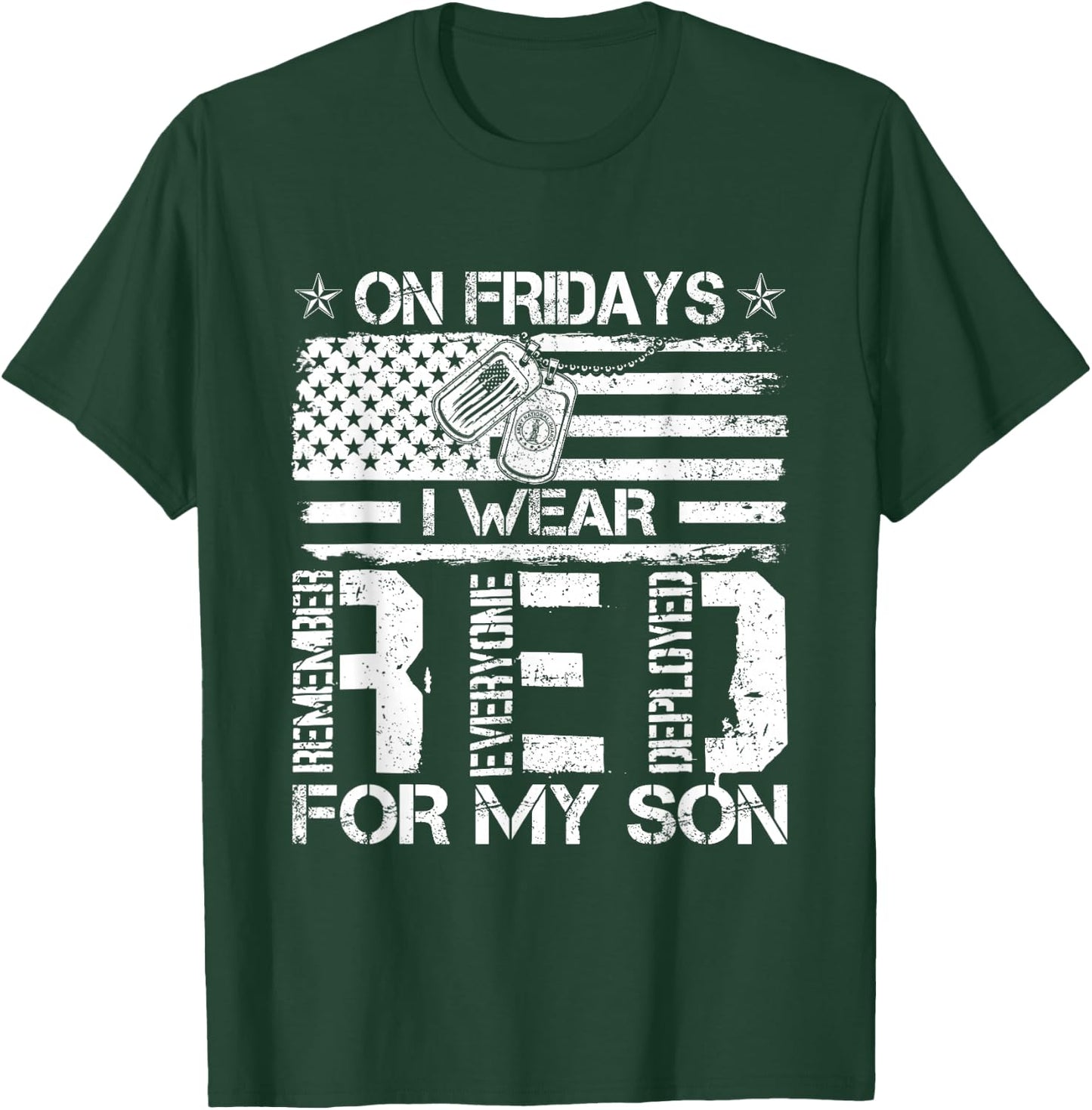 Proud Army National Guard Mom On Fridays I We Wear Red T-Shirt - T-Shirt | Forest