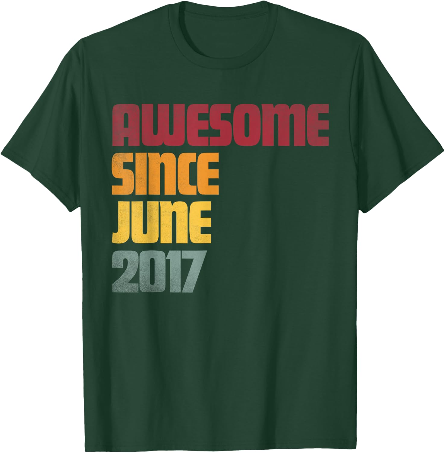 Awesome Since June 2017 9th Birthday - Vintage T-Shirt - T-Shirt | Forest