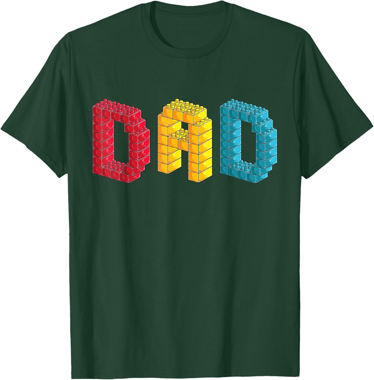 Dad Master Builder Building Bricks Blocks Family Set Parents T-Shirt - T-Shirt | Forest