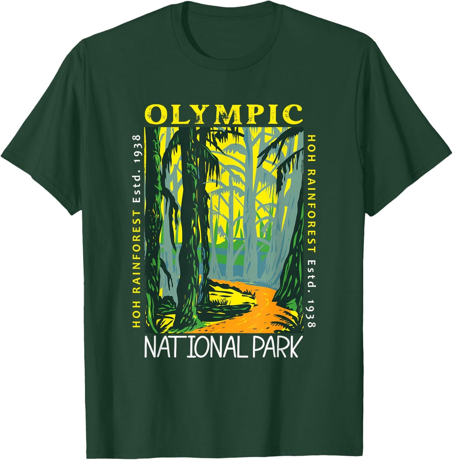Hoh Rainforest Washington National Park Vintage T-Shirt - T-Shirt | Forest