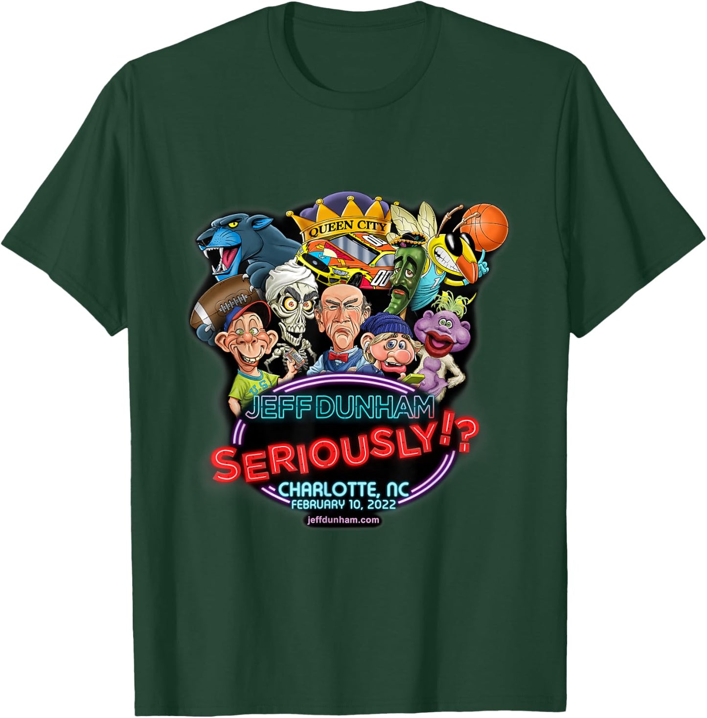 Jeff Dunham Charlotte, NC T-Shirt - T-Shirt | Forest