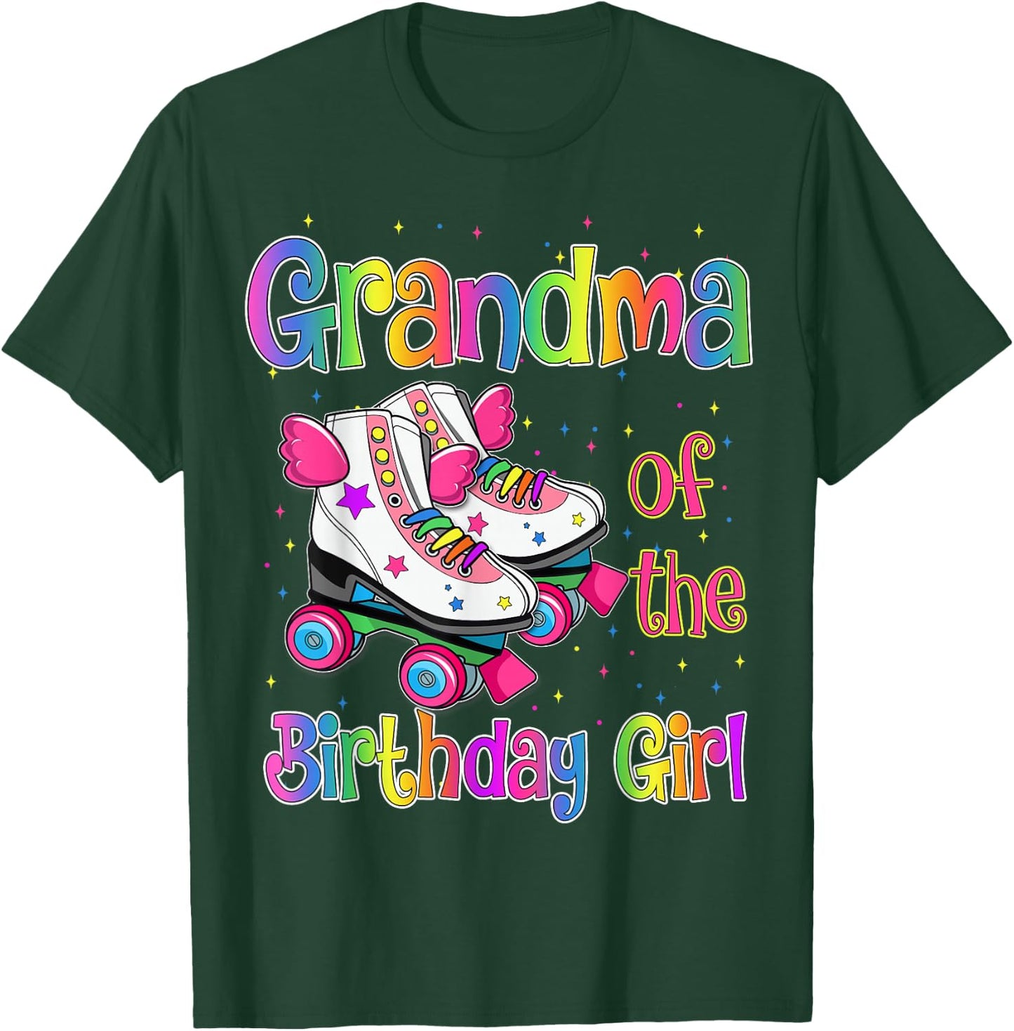 Grandma Birthday Rolling Skate Birthday Family Party T-Shirt - T-Shirt | Forest
