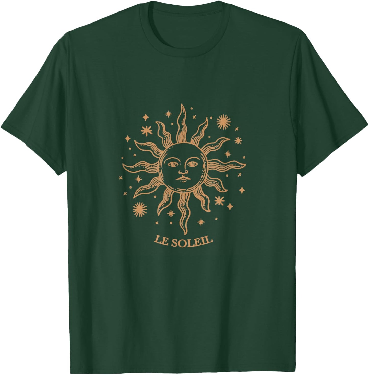 Vintage Boho Le Soleil Celestial T-Shirt - T-Shirt | Forest