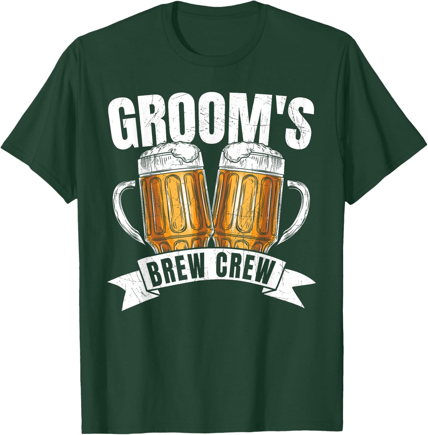 Groom's Brew Crew Funny Group Beer Drinking Team T-Shirt - T-Shirt | Forest