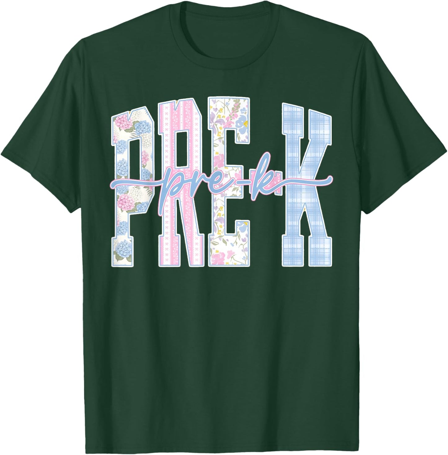 Back to School Pre K Floral Teacher Girl T-Shirt - T-Shirt | Forest