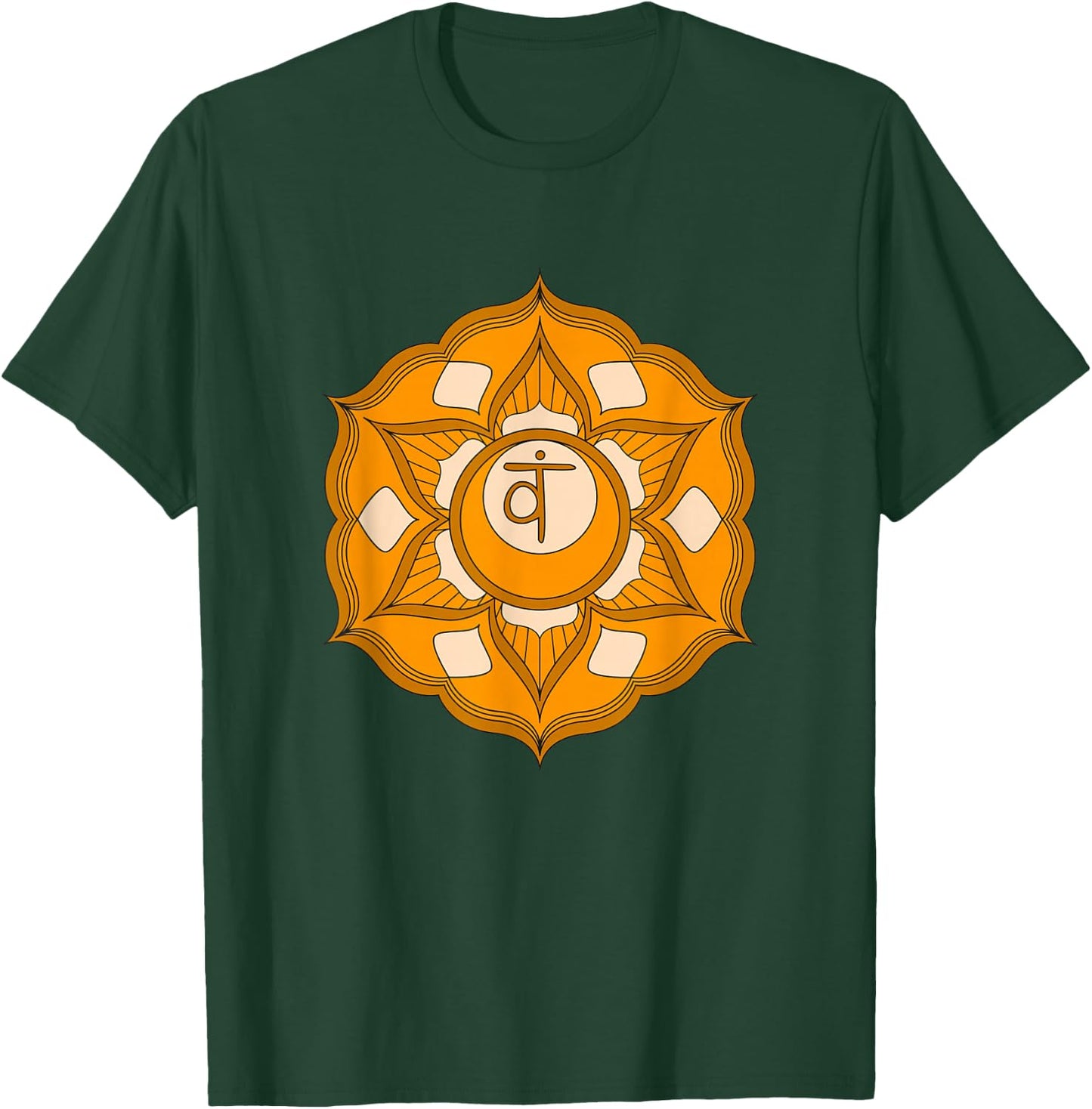 Spiritual Mandala Sacral Chakra Geometry Yoga Meditation T-Shirt - T-Shirt | Forest