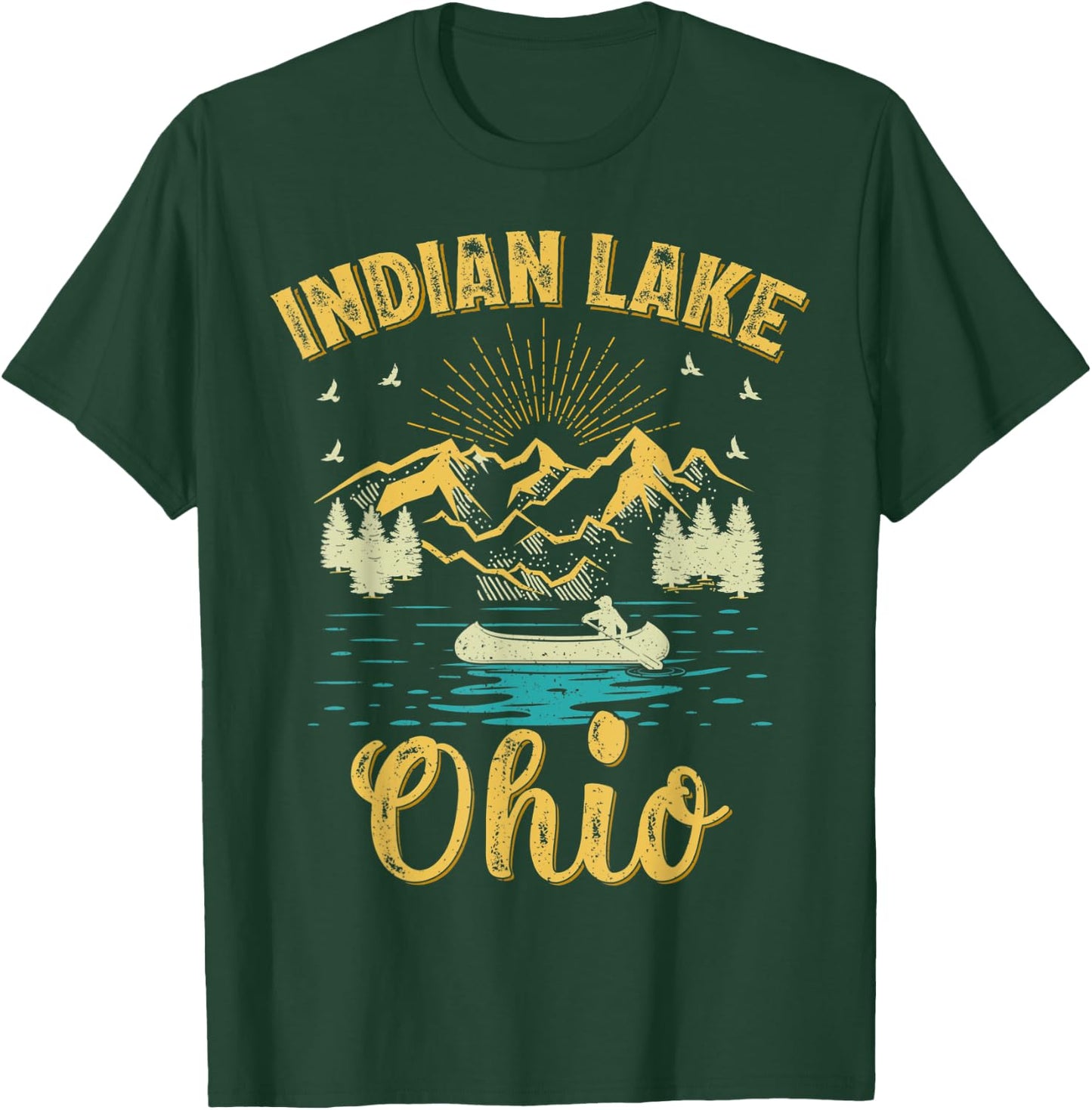 Summer Vacation Retro Mountain Ohio Indian Lake Men Women Kids T-Shirt - T-Shirt | Forest