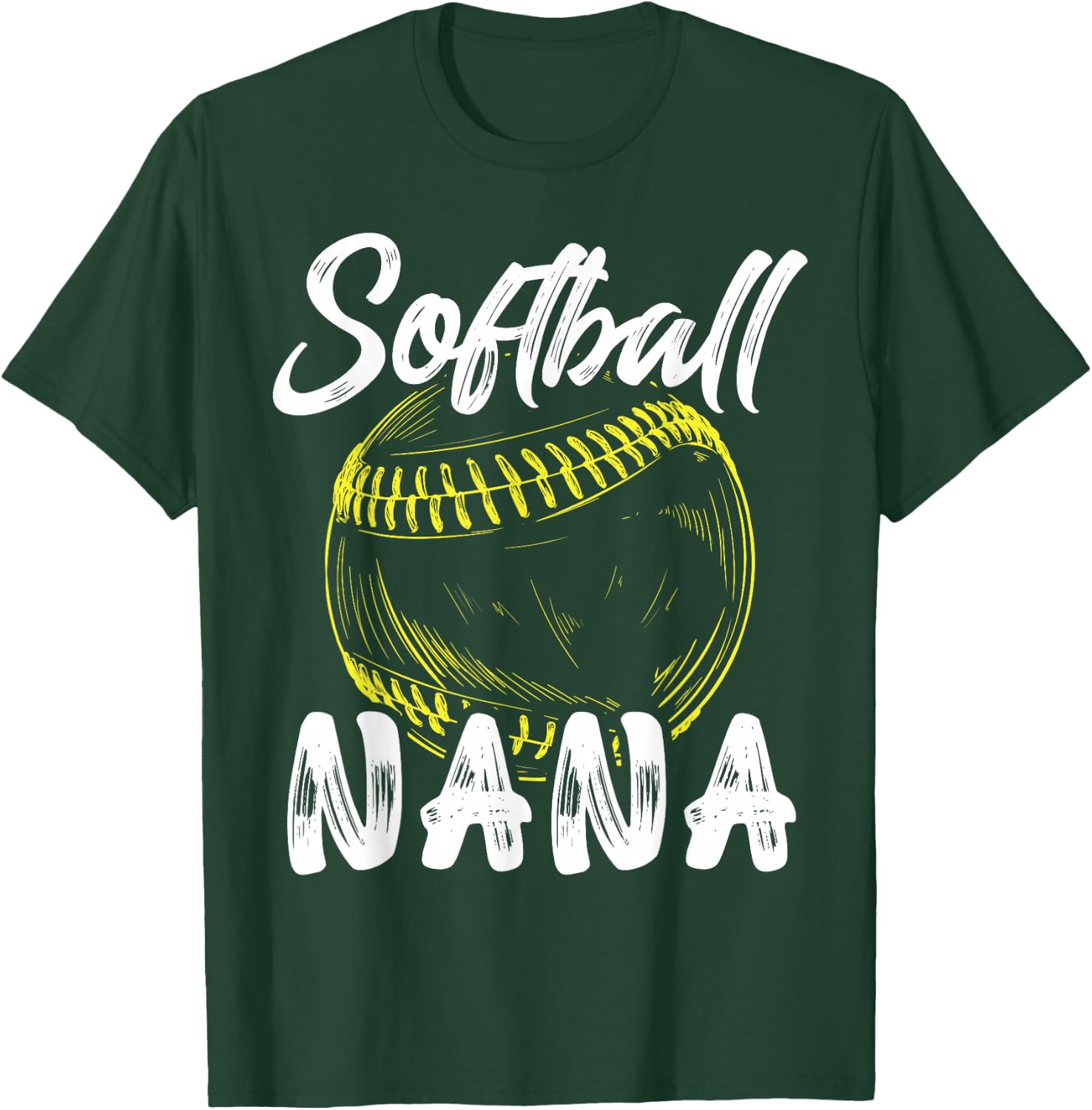 Softball Nana Family Matching Players Mothers Day T-Shirt - T-Shirt | Forest
