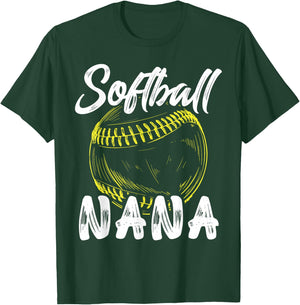 Softball Nana Family Matching Players Mothers Day T-Shirt - T-Shirt | Forest